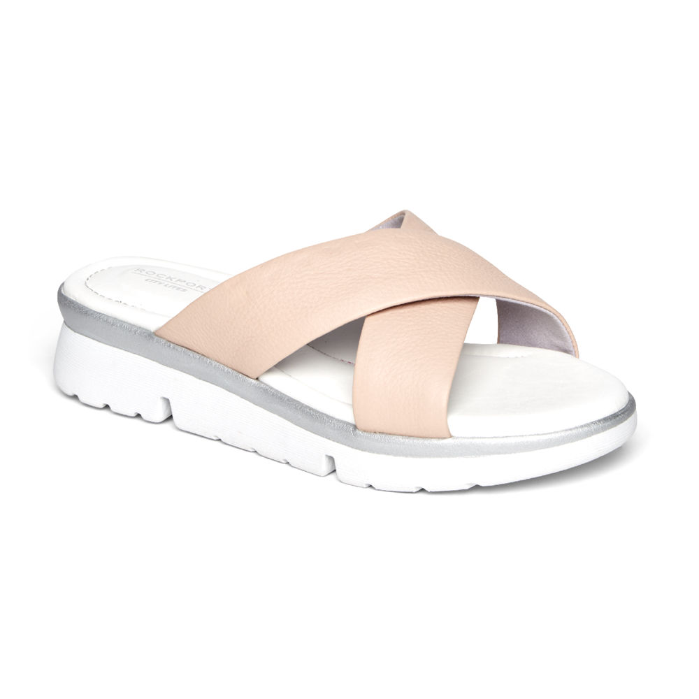 Rockport Womens Sandals Pink/White - R-Evolution - UK 671-NLHKZJ